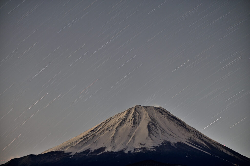 富士山と星景