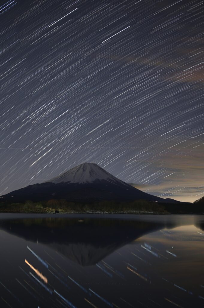 富士山と星の日周運動