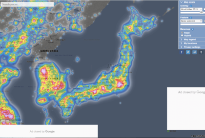 Light pollution map